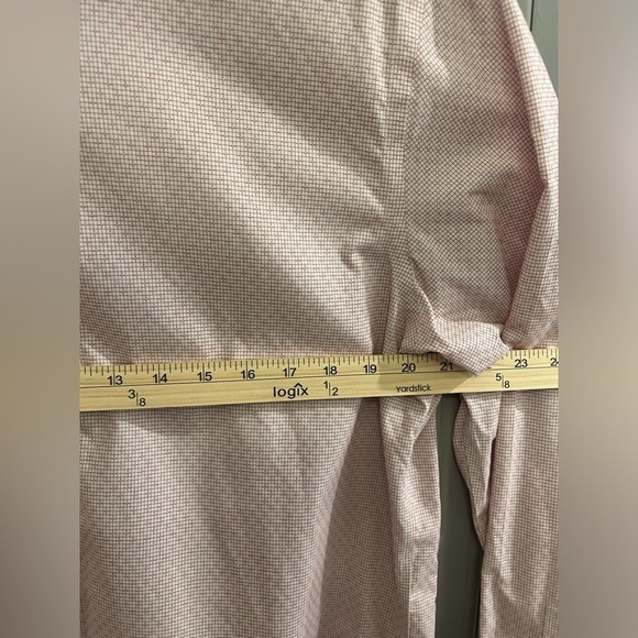 Banana Republic Non-Iron Button Down Shirt Standard Fit Mens Large Pink White - Picture 10 of 11